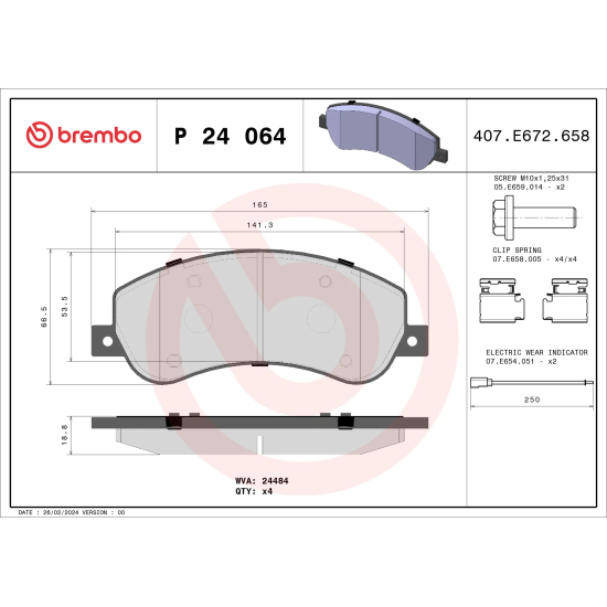 Brembo əyləc bəndləri P24064