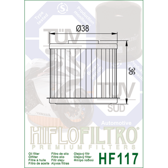 HIFLO HF117 - Yağ filtri