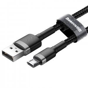 Cafule Cable USB For Micro 2.4A 1M Gray+Black (CAMKLF-BG1)