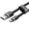 Cafule Cable USB For Micro 2.4A 1M Gray+Black (CAMKLF-BG1)