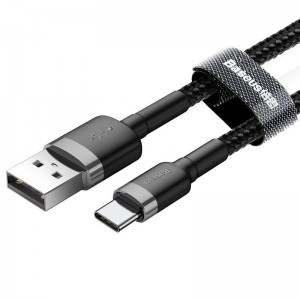 Baseus cafule Cable USB For Type-C 3A 1M Gray+Black CATKLF-BG1