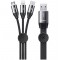 Baseus Cable Car Co-sharing 3-in-1 Micro+Lightning+TypeC 3.5A 1m Black (CAMLT-FX01)