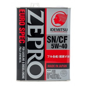 IDEMITSU Zepro EURO SPEC SN/CF 5W-40 4Л