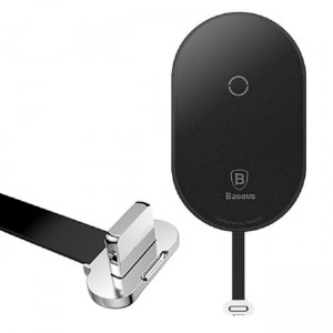 Simsiz şarj qəbuledicisi Baseus Microfiber Wireless Charging Receiver (iPhone üçün), Qara