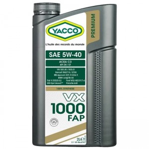 Yacco VX 1000 FAP 5W-40 2Л